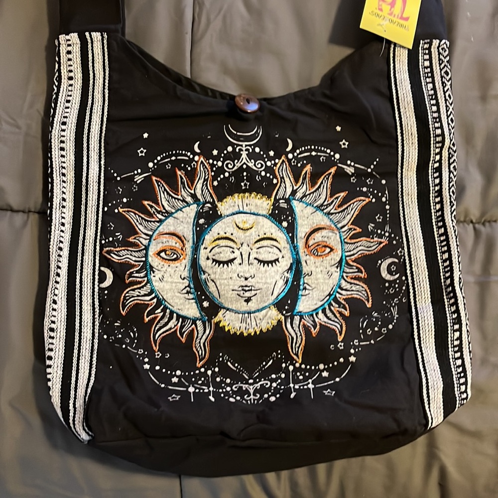 Boho Hippy Hobo bag w sun moon goddess 🔮 design - BNWT